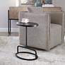 1_Jessenia 18" Wide Black Marble Iron Oval Accent Table
