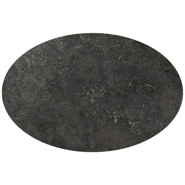 Image 4 Jessenia 18"W Brushed Gold w/ Bluestone Marble Accent Table more views