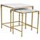 Jessica 20 1/2" Wide White and Gold Nesting Tables Set of 2