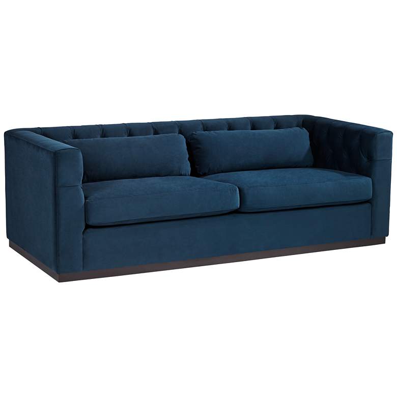 Image 3 Jessica 83 1/2 inch Wide Blue Velvet Sofa