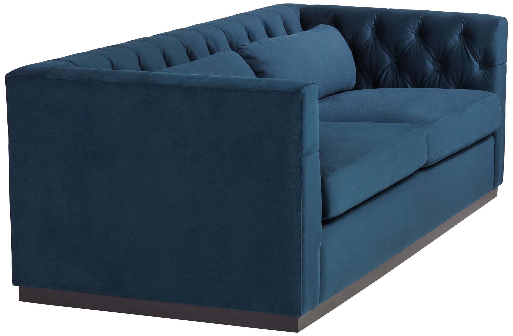 Jessica 83 1/2" Wide Blue Velvet Sofa in scene