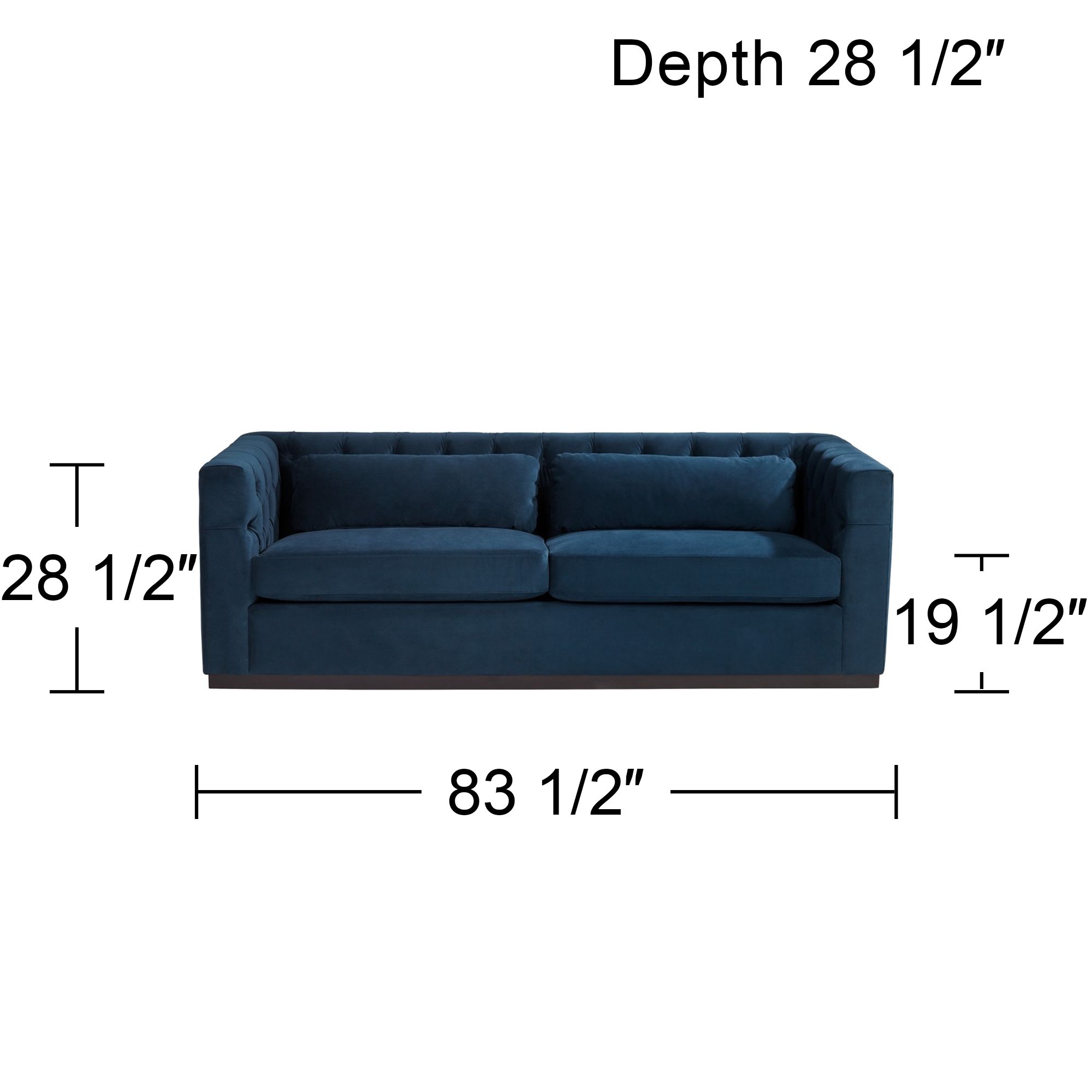 Jessica 83 1/2" Wide Blue Velvet Sofa in scene