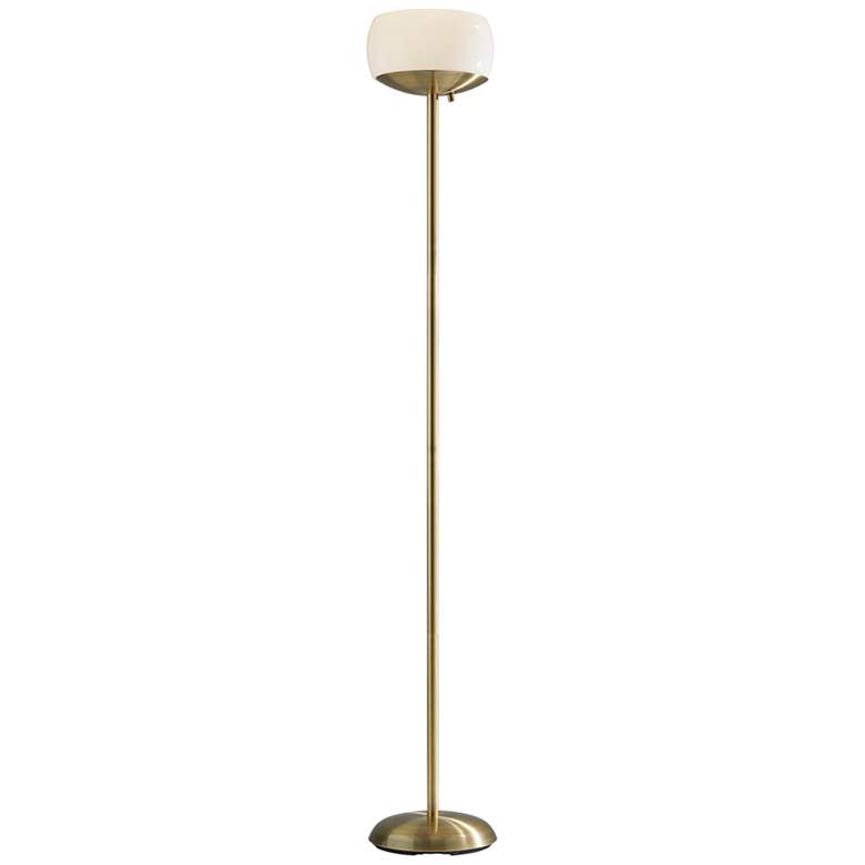 Image 2 Jessica Antique Brass Torchiere Floor Lamp