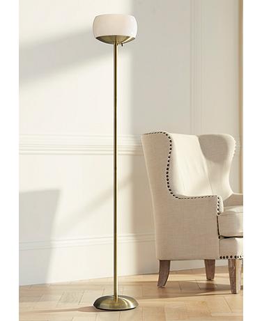 Jessica Antique Brass Torchiere Floor Lamp