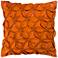 Jessica Floral Petal Textured Orange 18" Square Throw Pillow