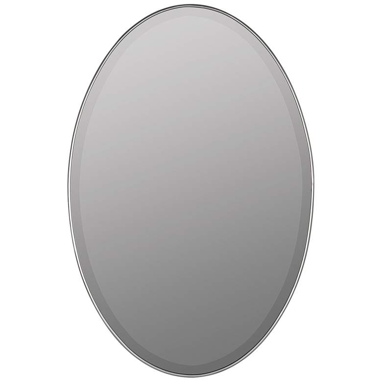 Image 2 Jessyca Glossy Silver Metal 24 1/2" x 35" Oval Wall Mirror