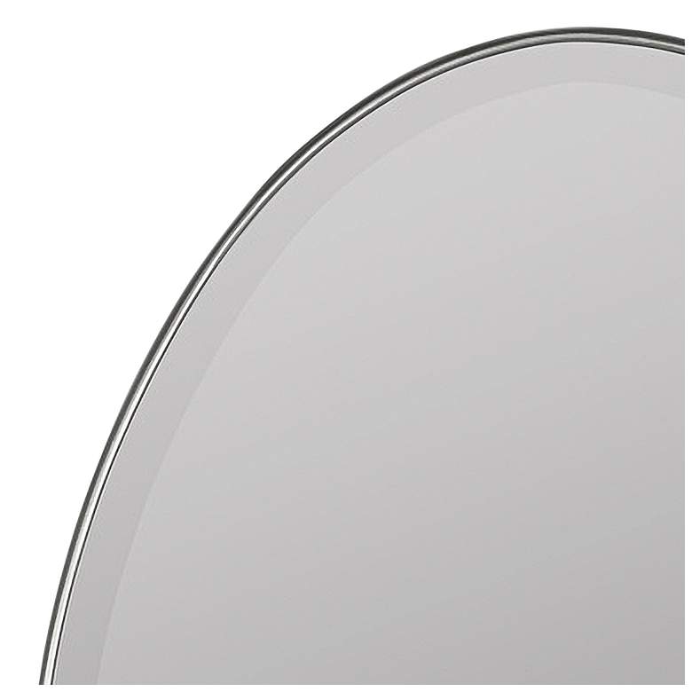 Image 3 Jessyca Glossy Silver Metal 24 1/2 inch x 35 inch Oval Wall Mirror more views