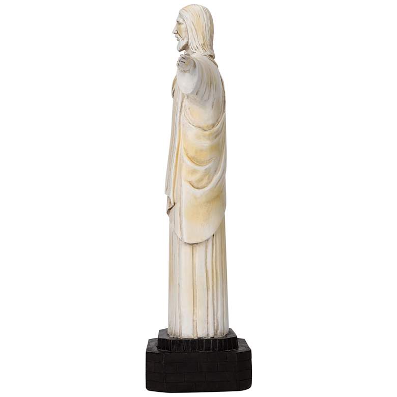 Image 3 Jesus 15" High Off-White Statue with Solar LED Spotlight more views