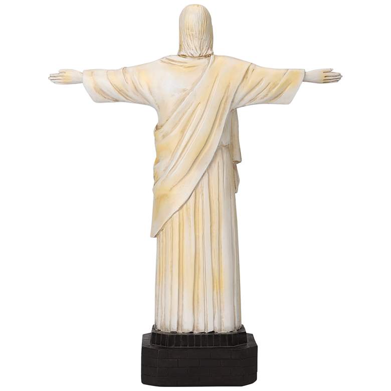 Image 4 Jesus 15" High Off-White Statue with Solar LED Spotlight more views