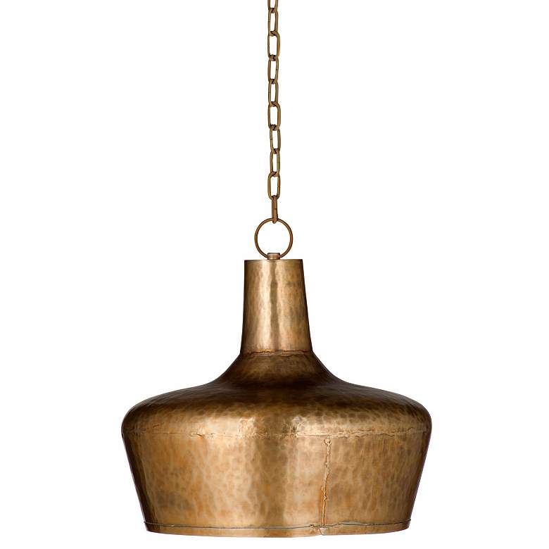 Image 1 Jets 15" Wide Hammered Brass Pendant Light
