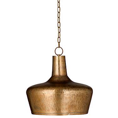 Jets 15" Wide Hammered Brass Pendant Light