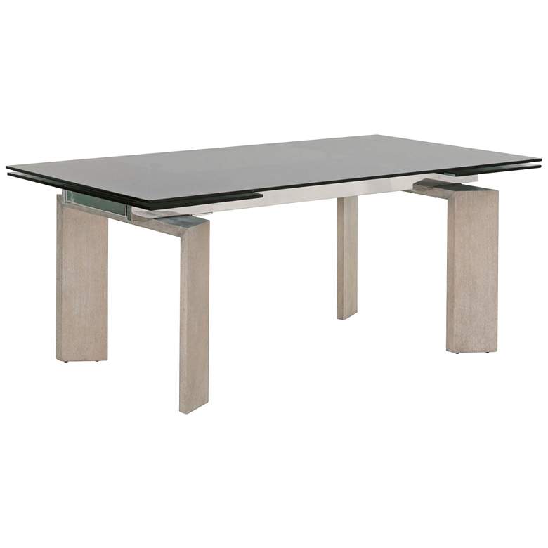 Image 1 Jett 106 1/2 inch Wide Smoke Gray Glass Extendable Dining Table