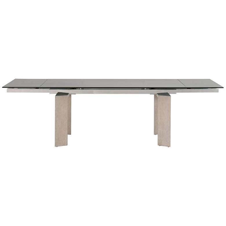 Jett 106 1/2&quot; Wide Smoke Gray Glass Extendable Dining Table more views