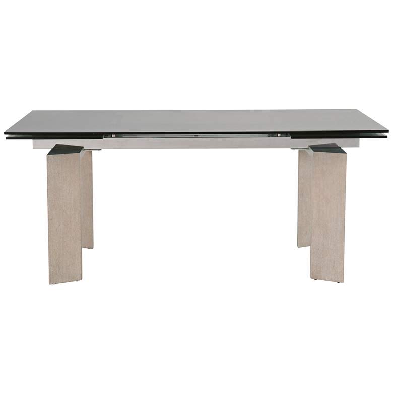 Jett 106 1/2&quot; Wide Smoke Gray Glass Extendable Dining Table more views
