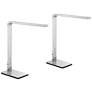 Jett Silver LED Desk Lamps Set of 2 with USB and Night Light