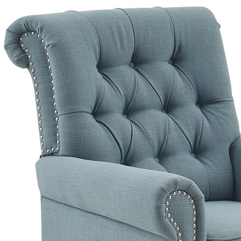 Image 3 Jetta Blue Fabric Tufted Push Back Recliner more views