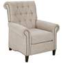 Jetta Cream Tufted Fabric Push Back Recliner