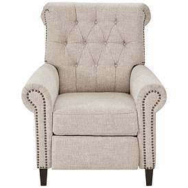 Image5 of Jetta Cream Tufted Fabric Push Back Recliner more views
