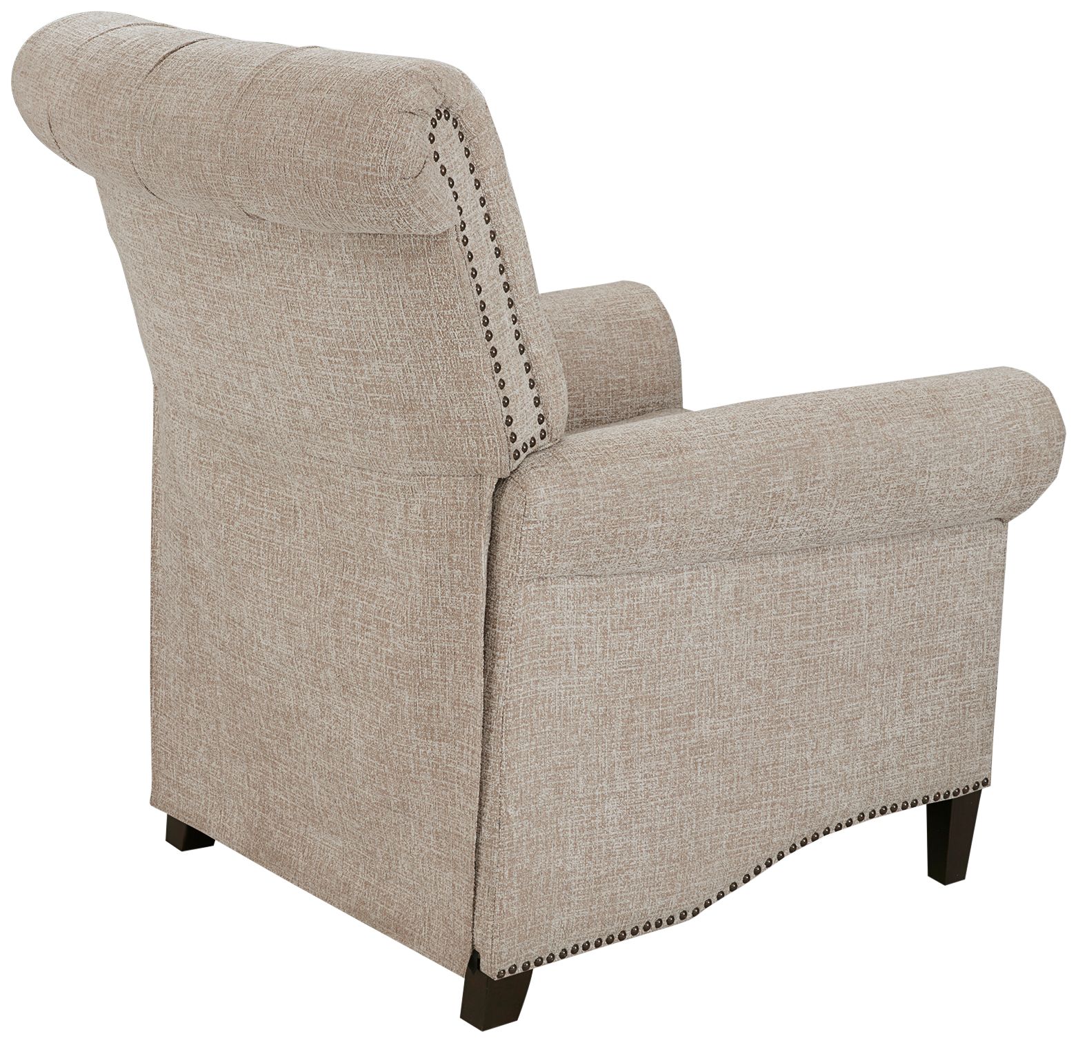 Jetta Cream Tufted Fabric Push Back Recliner