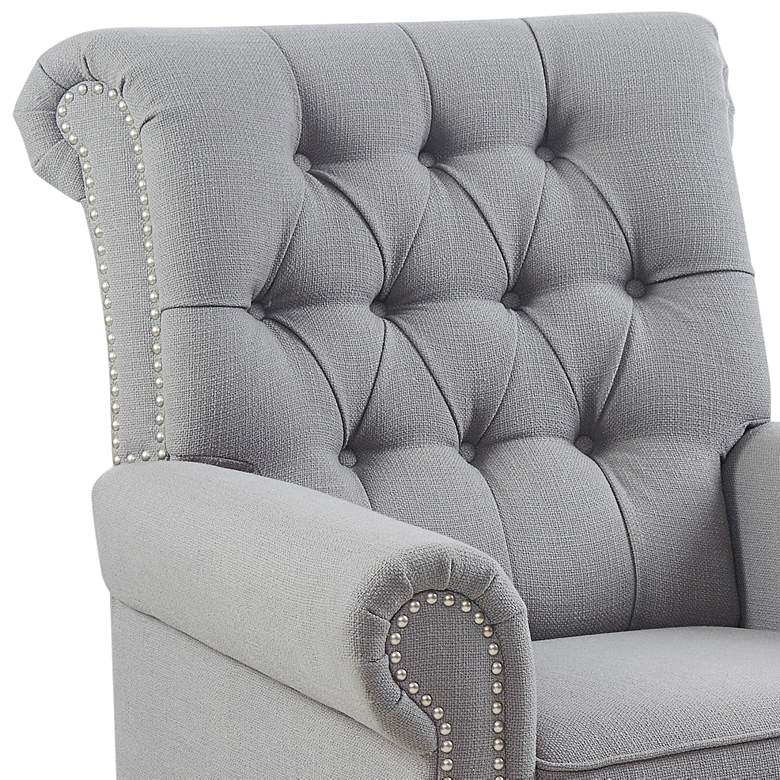 Image 3 Jetta Gray Fabric Tufted Push Back Recliner more views