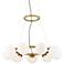 Jevan 31 3/4"W Brass and Opal Glass 9-Light LED Pendant