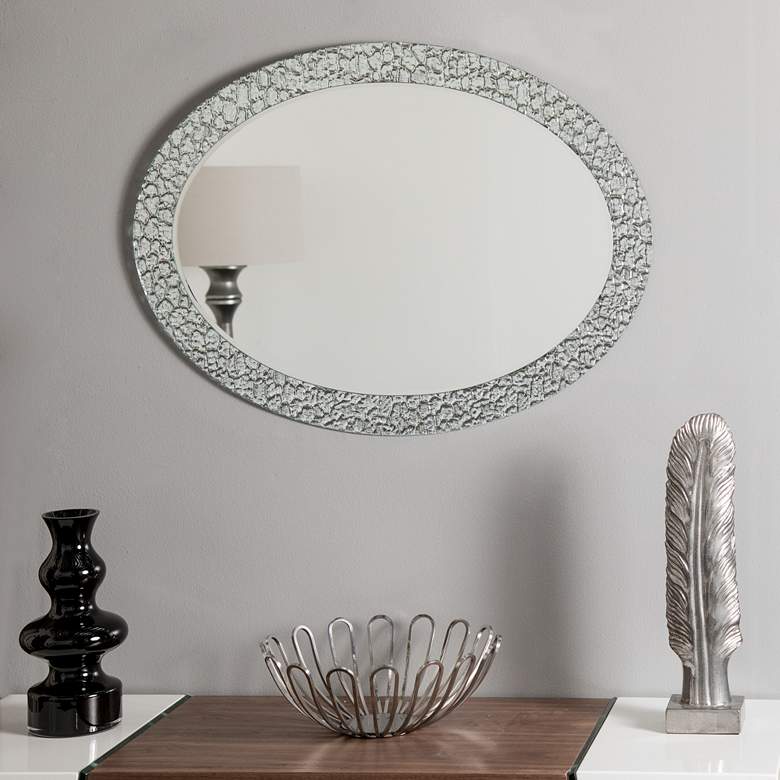 Image 6 Jewel 23 1/2" x 31 1/2" Oval Frameless Wall Mirror more views