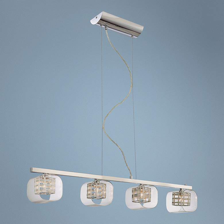 Image 1 Jewel Box 38 1/2" Wide Chrome Kitchen Island Light Pendant