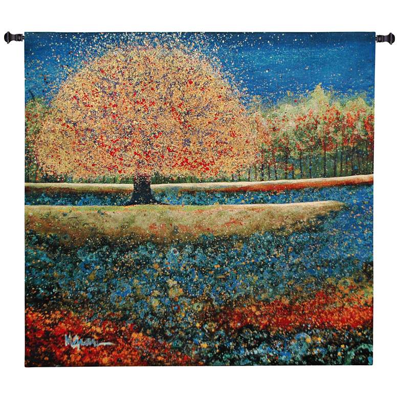 Image 1 Jewel River 51 inchW Modern Landscape Textile Wall Tapestry