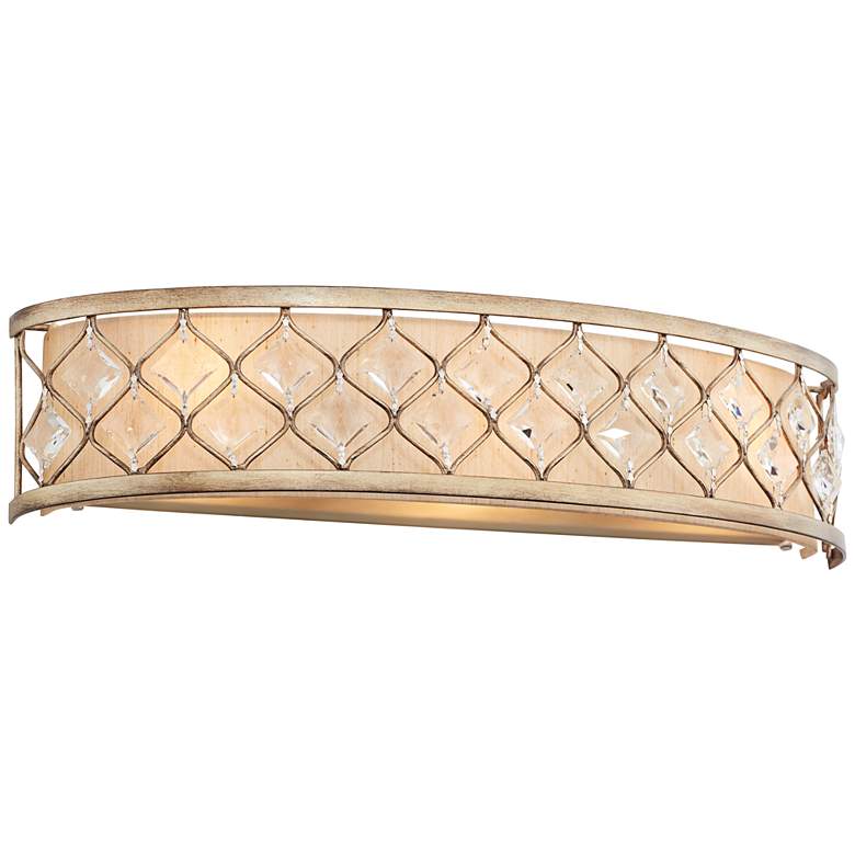 Image 5 Jeweled Gold Leaf 25 inch Wide Bathroom Wall Light more views