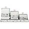 Jeweled Mirror Canisters 4-Piece Bathroom Accessory Set