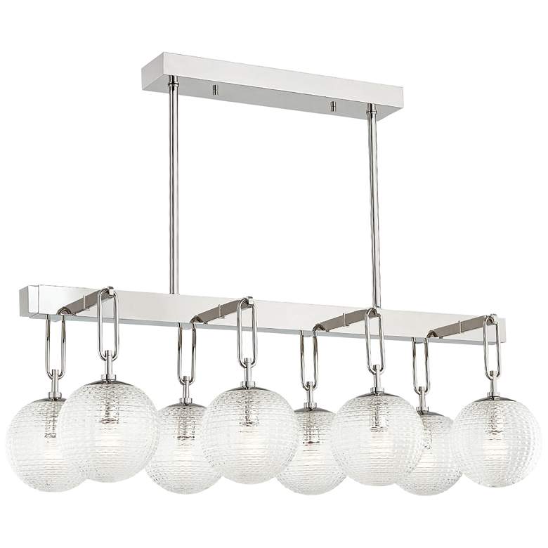 Image 1 Jewett 46" Wide Polished Nickel 8-Light Island Pendant Light