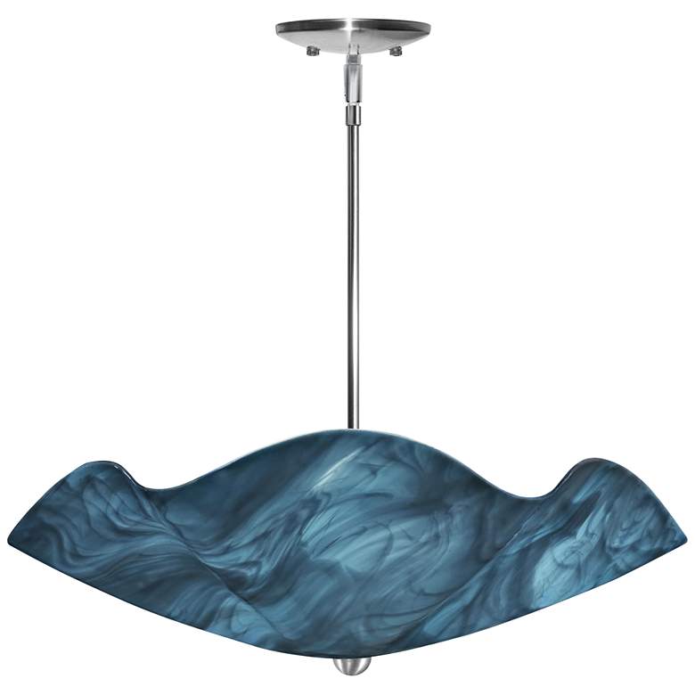 Image 2 Jezebel 22" Wide Sky Blue Art Glass Modern Bowl Pendant Light