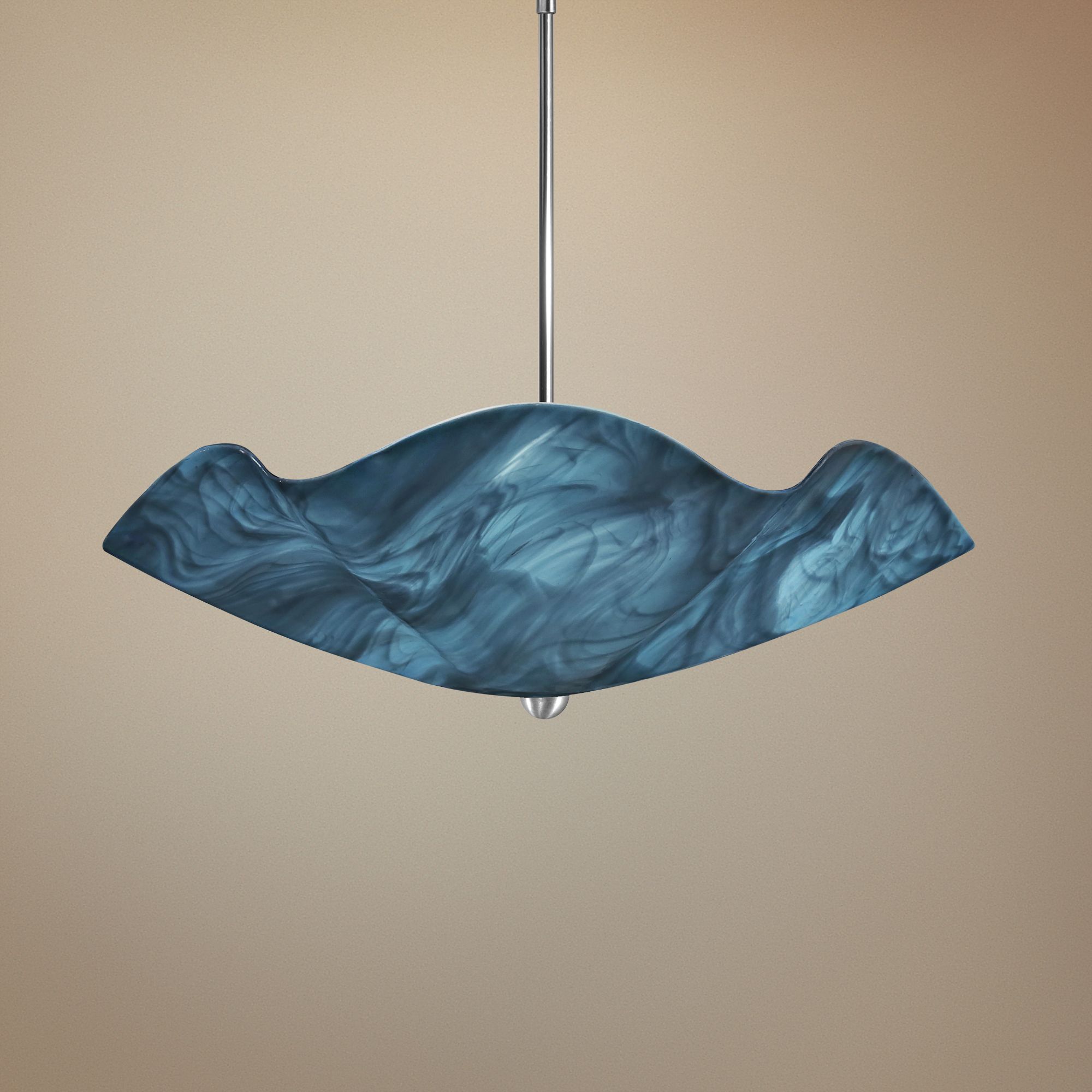 Blue glass sale pendant light