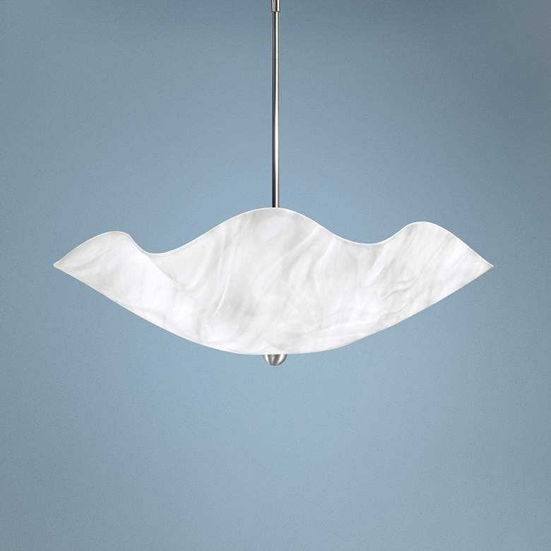 Image 1 Jezebel 22" Wide White Cloud Art Glass Bowl Pendant Light
