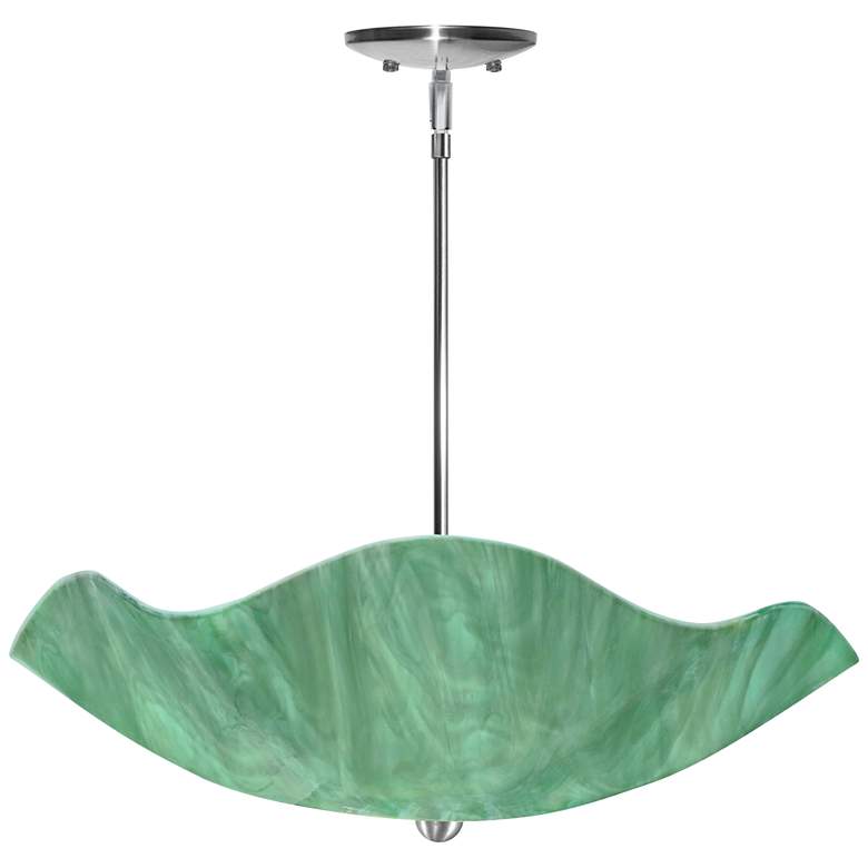 Image 2 Jezebel 22"W Green Aqua Art Glass Bowl Pendant Light