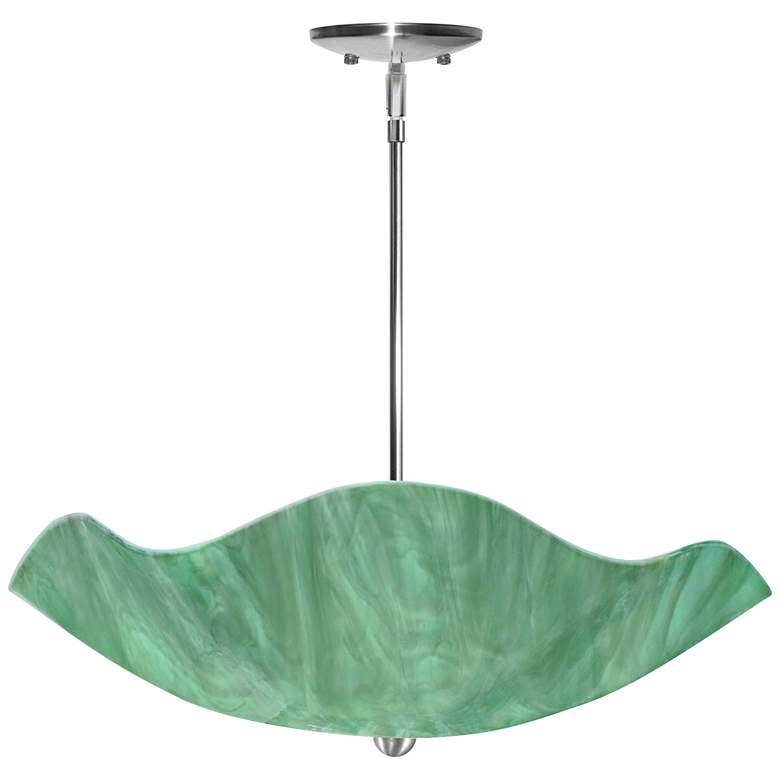 Image 2 Jezebel 22 inchW Green Aqua Art Glass Bowl Pendant Light