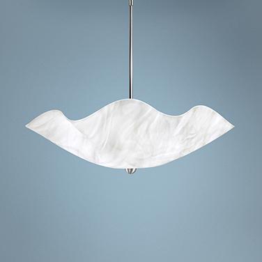 Jezebel 22" Wide White Cloud Art Glass Bowl Pendant Light