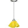 2_Jezebel Radiance 8" Wide Lily Gold Canary Yellow Glass Pendant