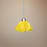 1_Jezebel Radiance 8" Wide Lily Gold Canary Yellow Glass Pendant