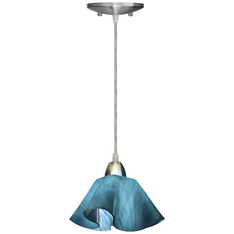 Image 3 Jezebel Radiance 8" Wide Lily Light Teal Sky Blue Pendant Light