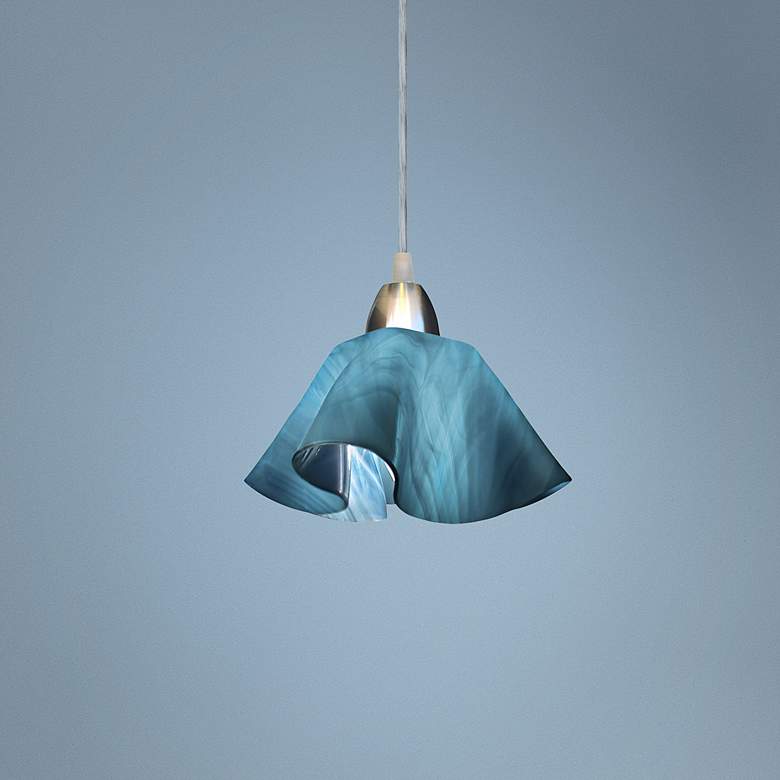Image 2 Jezebel Radiance 8" Wide Lily Light Teal Sky Blue Pendant Light