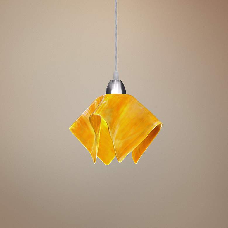Image 2 Jezebel Radiance 8" Wide Modern Flame Amber Glass Pendant Light