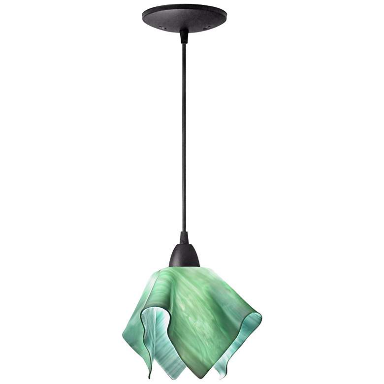 Image 3 Jezebel Radiance 8" Wide Modern Seafoam Green Small Flame Mini Pendant