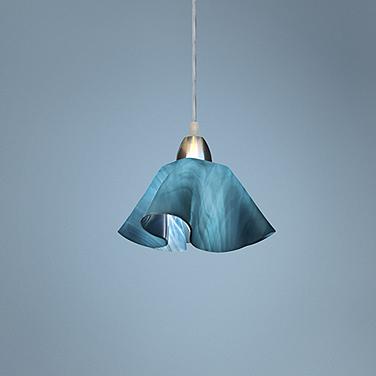Jezebel Radiance 8" Wide Lily Light Teal Sky Blue Pendant Light
