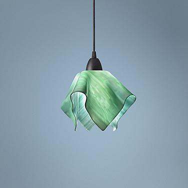 Jezebel Radiance 8" Wide Modern Seafoam Green Small Flame Mini Pendant