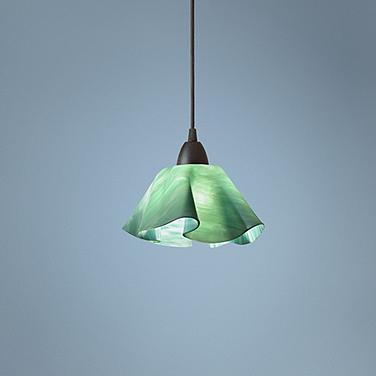 Jezebel Radiance Lily 8 1/2" Wide Seafoam Green Glass Pendant Light