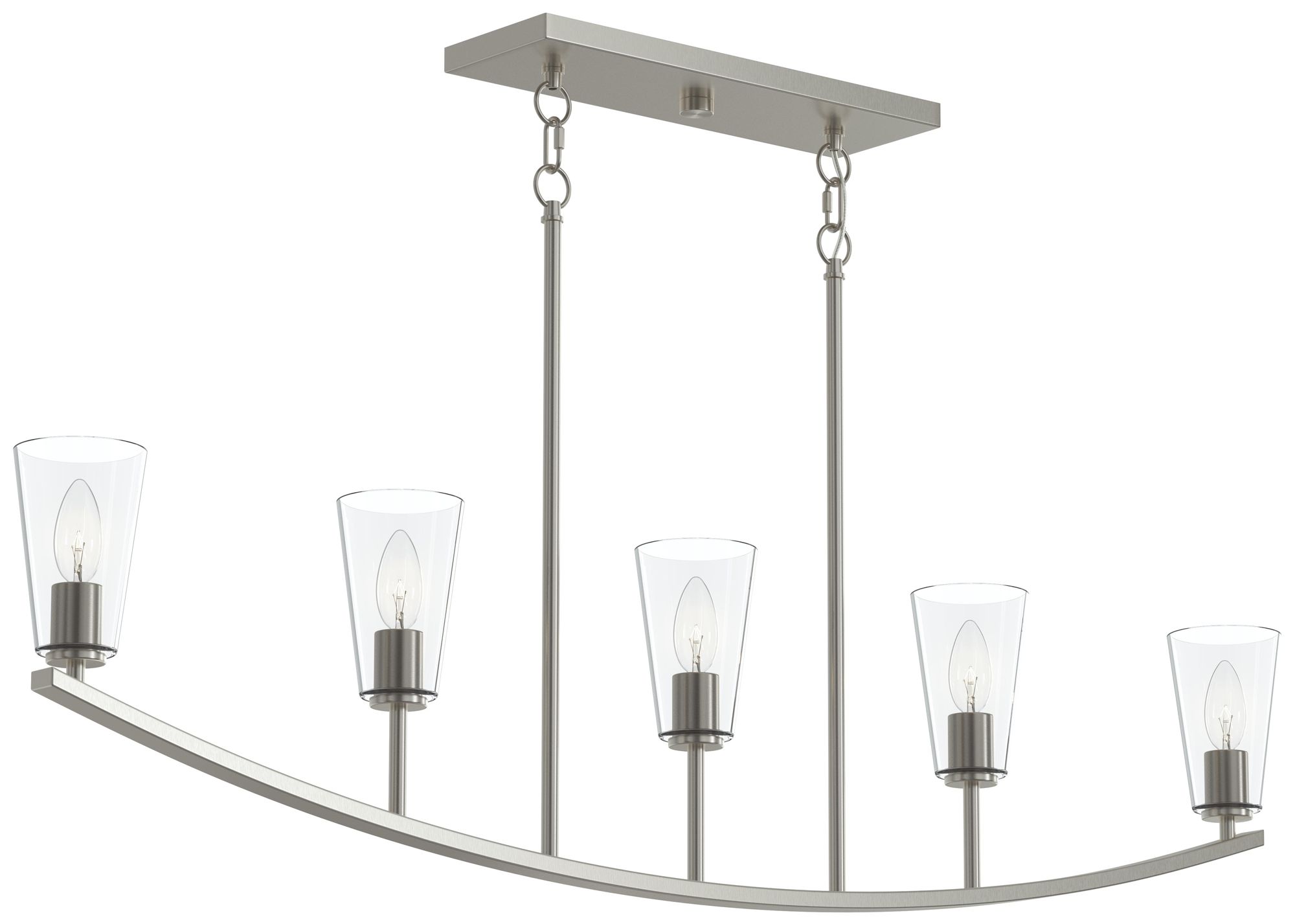 Jheni Five-Light Linear Chandelier with Clear Glass Shades