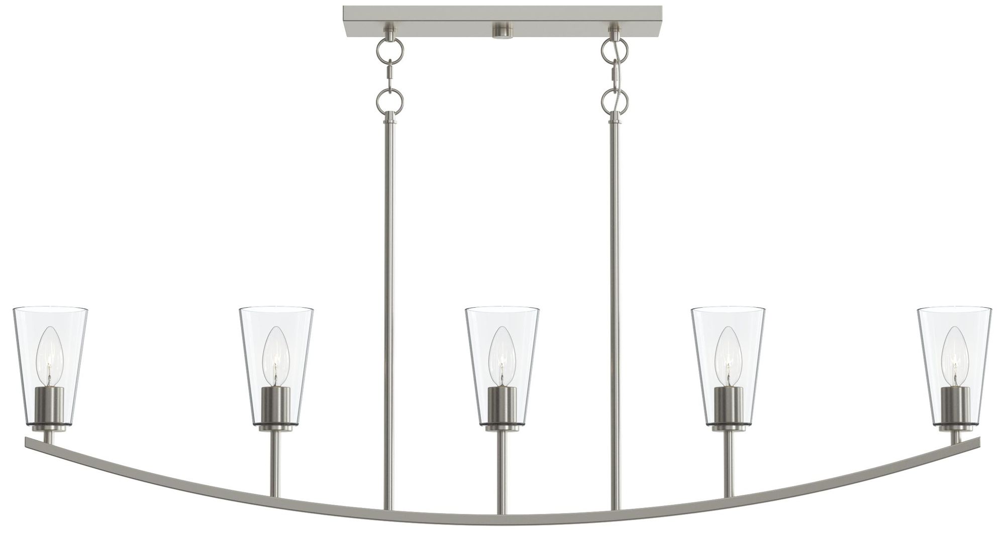 Jheni Five-Light Linear Chandelier with Clear Glass Shades