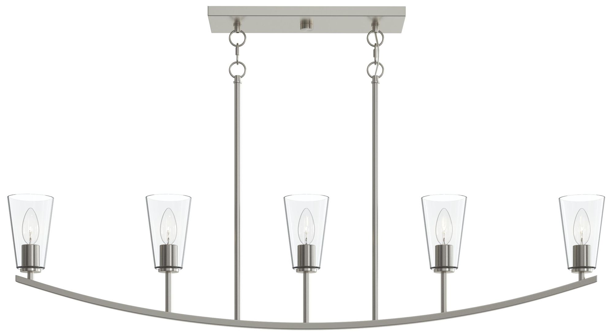 Jheni Five-Light Linear Chandelier with Clear Glass Shades