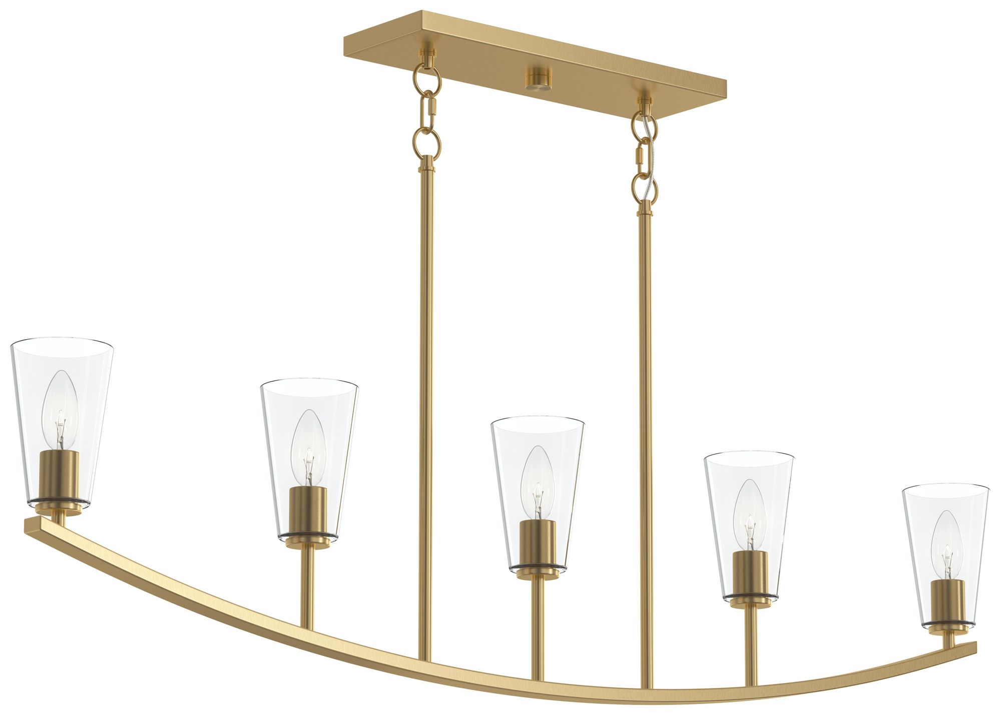 Image 2 Jheni Five-Light Linear Chandelier with Clear Glass Shades